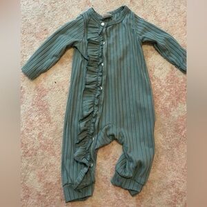 PatPat Teal Striped Kids One Piece